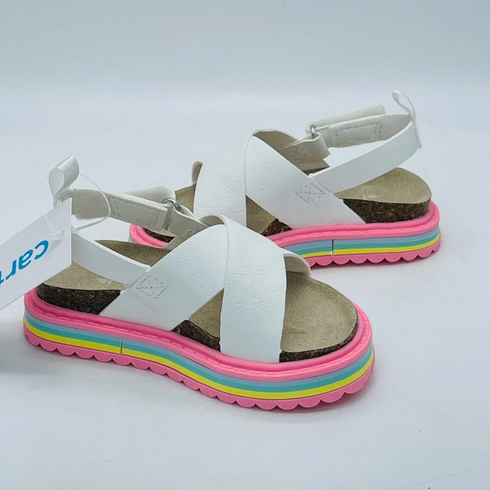 Carters Cindy Toddler Girls Rainbow Platform Sandals White Multi CS22L05B Size 7